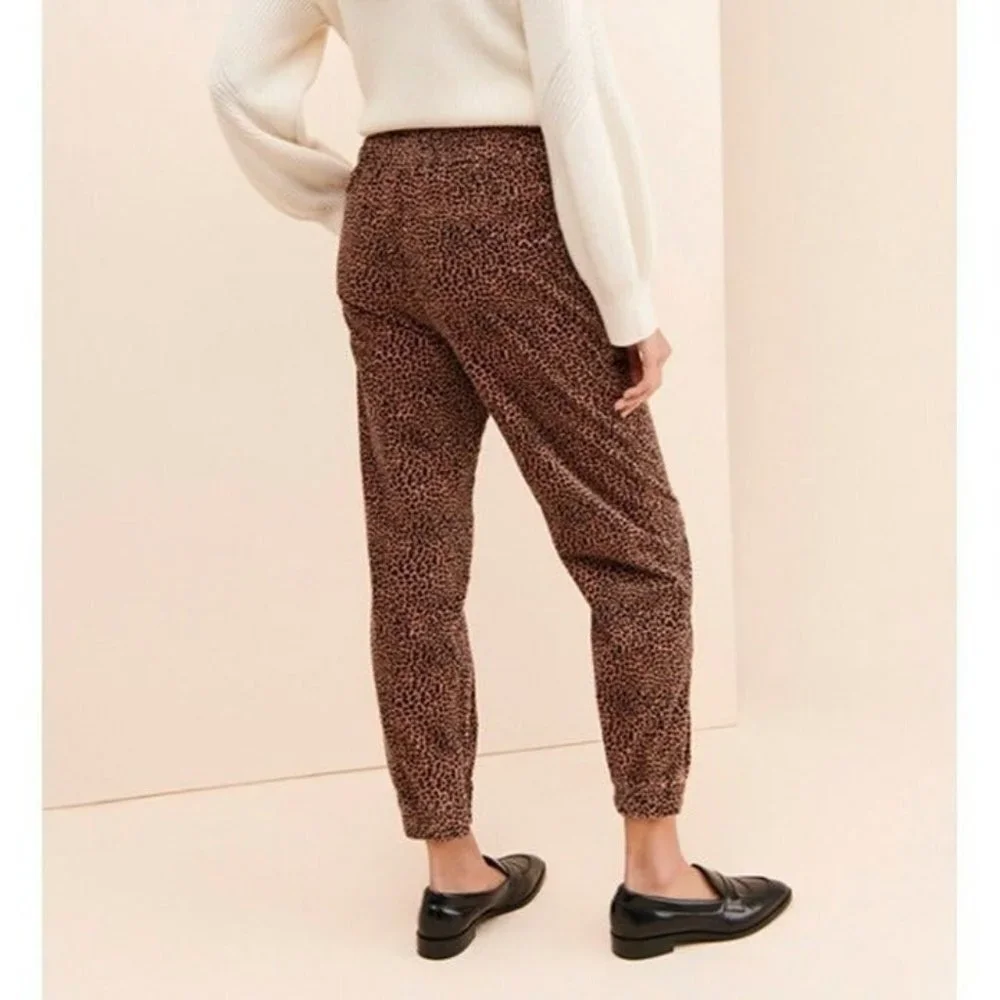 Anthropologie Kalea Leopard Print Corduroy Joggers Size Medium - Picture 2 of 11